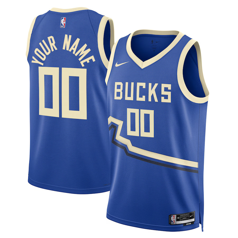 Men Milwaukee Bucks Nike Royal City Edition 2024-25 Custom Swingman NBA Jersey->customized nba jersey->Custom Jersey